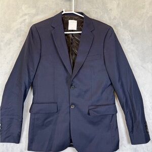 Sandro Wool Midnight Blue Blazer Size 48 Suit Jacket New $695 Luxury